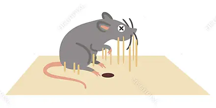 For informational purposes, demonstrates the appearance of a glue mouse trap